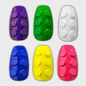 Sold out vintage Block Heads full set Y2K Lego nails NWT